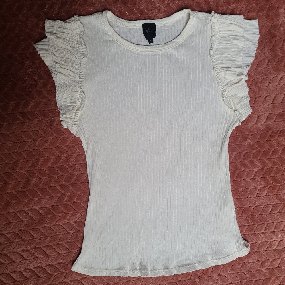 W5 Beige Ribbed Shirt Size M